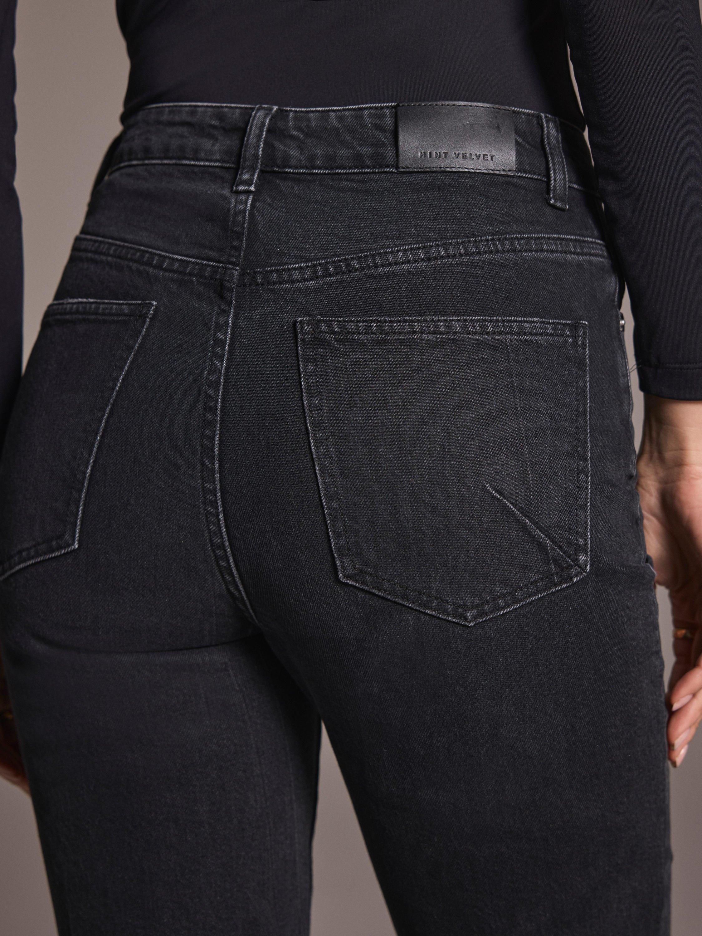 Product image 4 of 8, which shows Mint Velvet High Rise Slim Jeans, Black, 10R