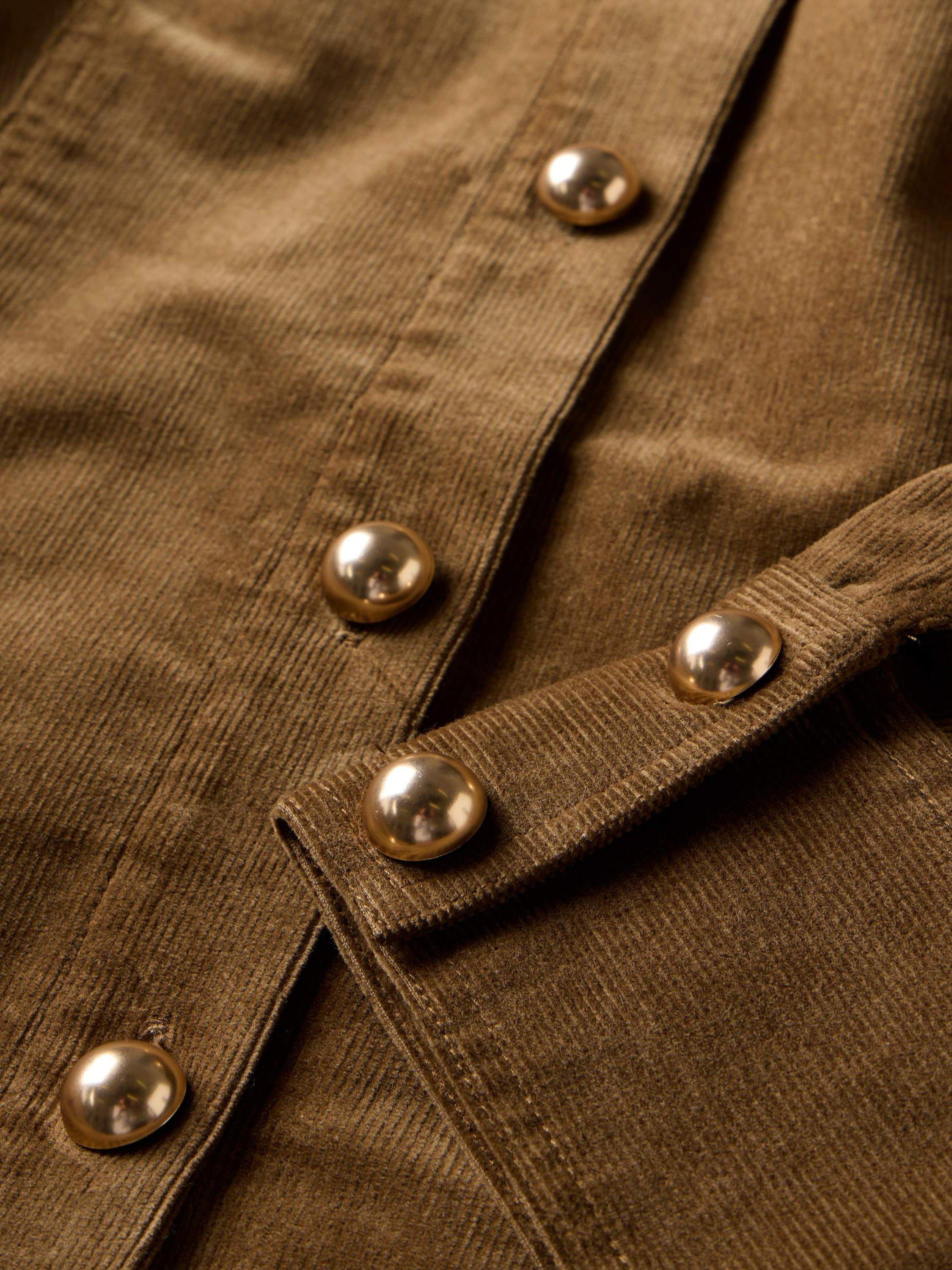 Product image 7 of 7, which shows Mint Velvet Fitted Corduroy Shirt, Brown, 10