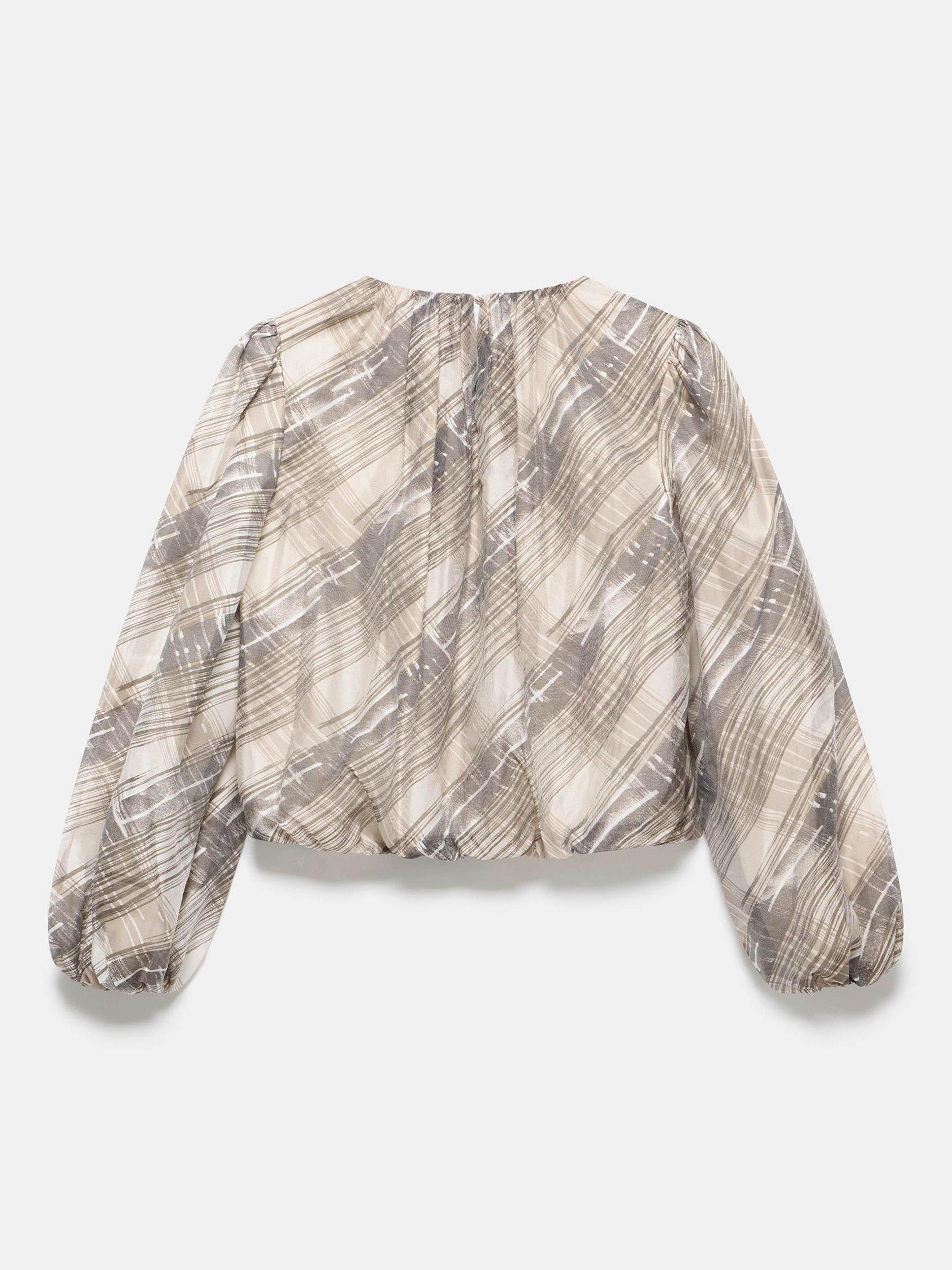 Product image 8 of 8, which shows Mint Velvet Check Print Blouse, Brown/Multi, XS