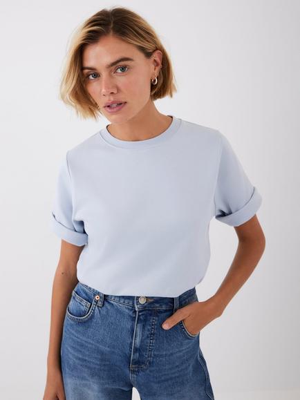 Mint Velvet Crew Neck T-Shirt, Pale Blue, Pale Blue