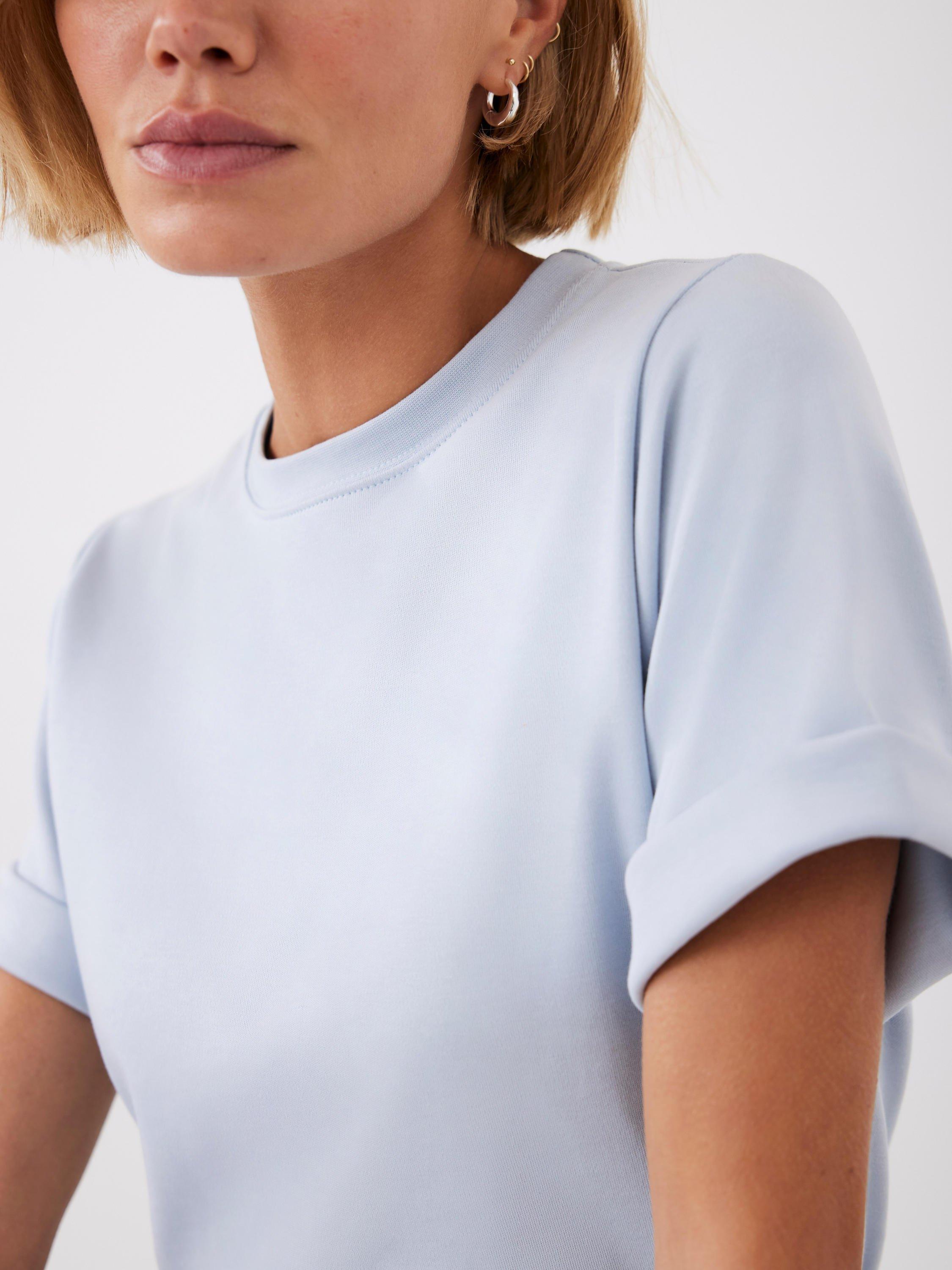 Product image 4 of 7, which shows Mint Velvet Crew Neck T-Shirt, Pale Blue, XS