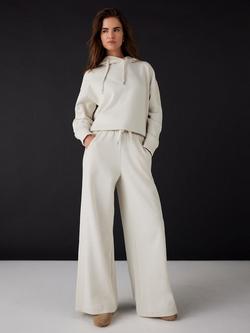 Mint Velvet Knitted Wide Leg Joggers, White Ivory, White Ivory