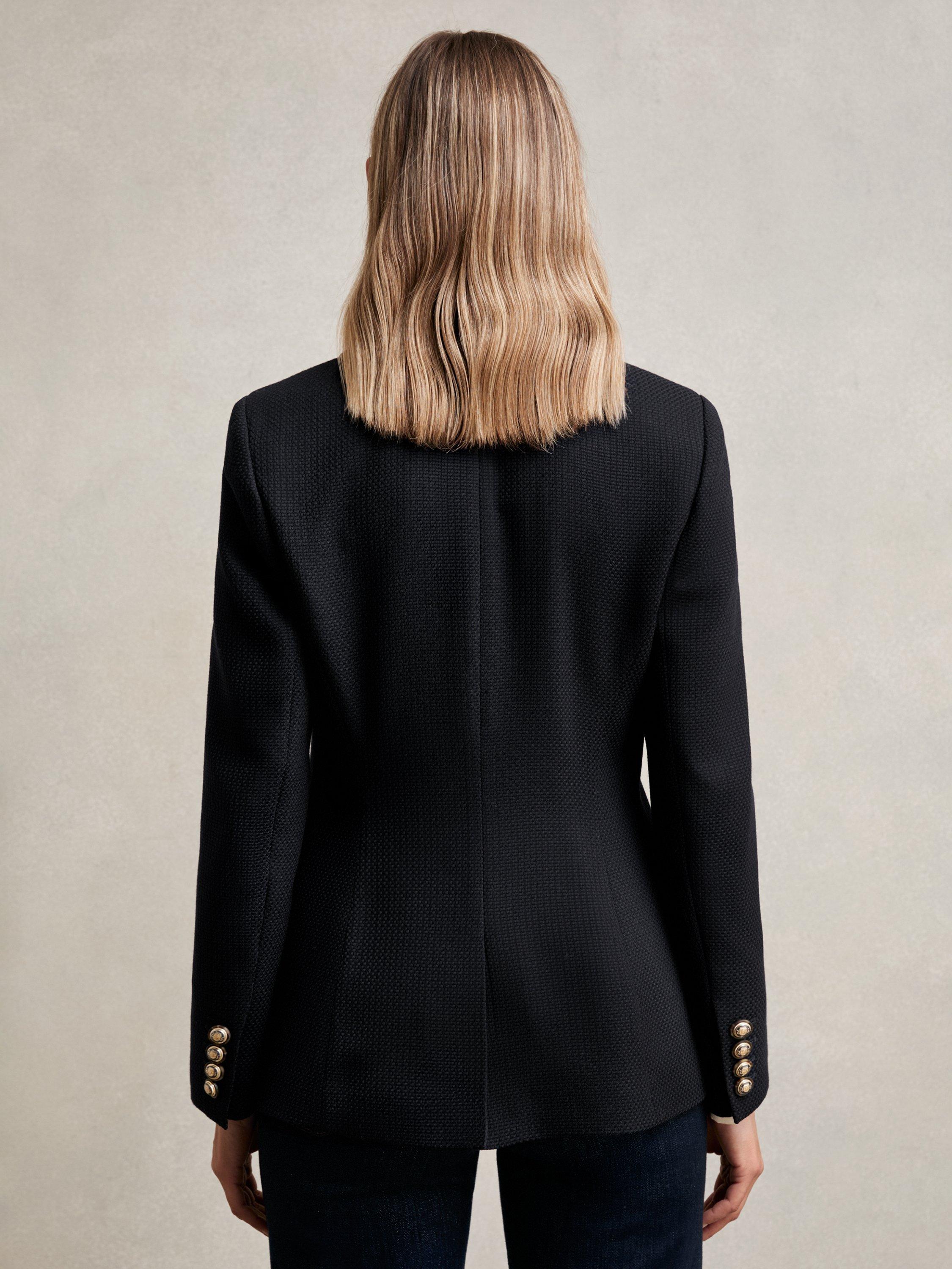 Product image 2 of 5, which shows Reiss Wynn Wool Blend Jacket, Navy, 6