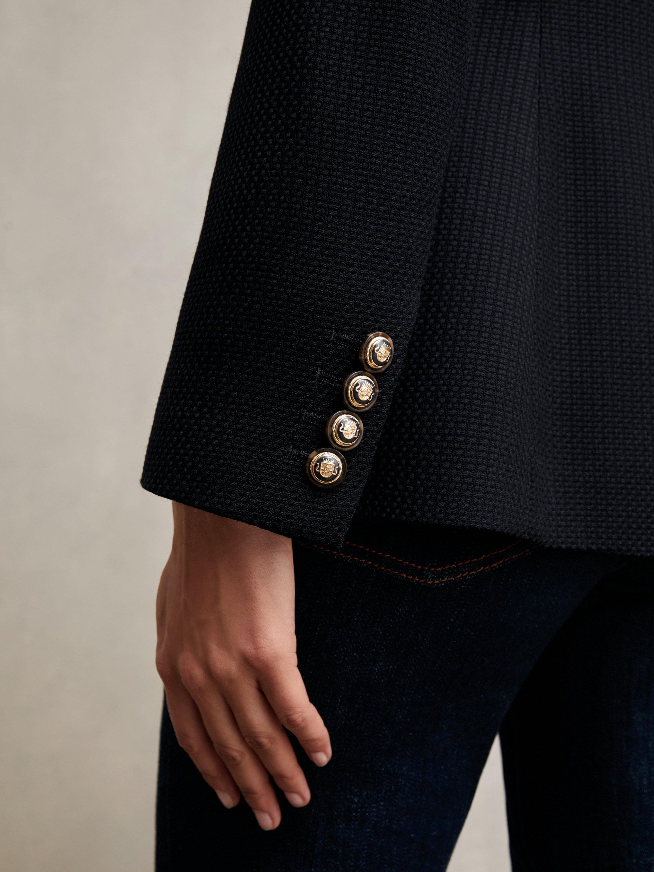 Product image 5 of 5, which shows Reiss Wynn Wool Blend Jacket, Navy, 6