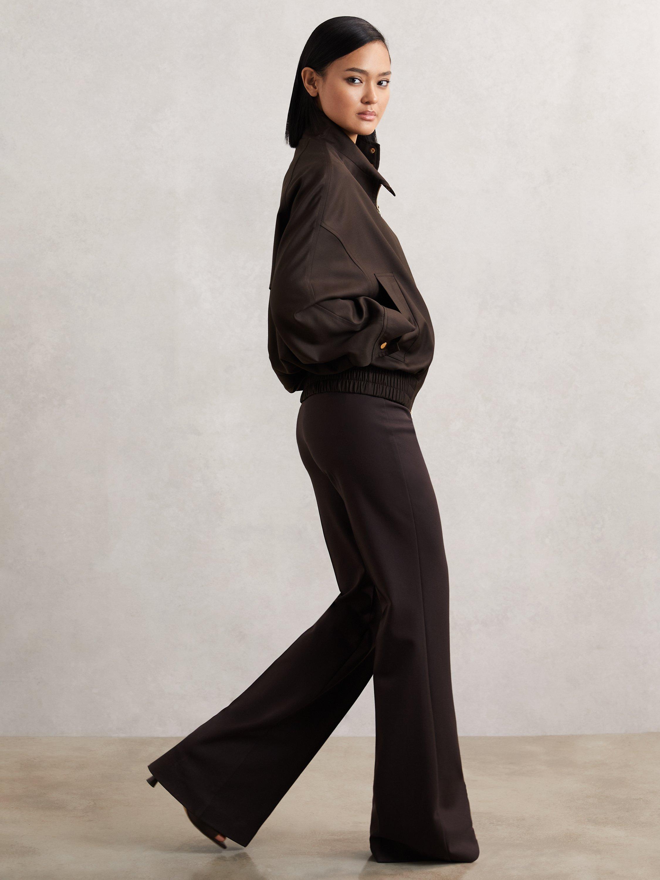 Product image 5 of 5, which shows Reiss Elodie Pure Wool Jacket, Chocolate Brown, S