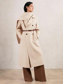 Reiss Indira Scarf Detail Wool Rich Coat, Cream, Cream