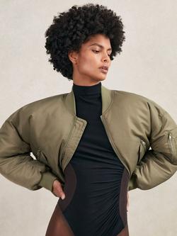 Reiss Juniper Bomber Jacket, Khaki, Khaki