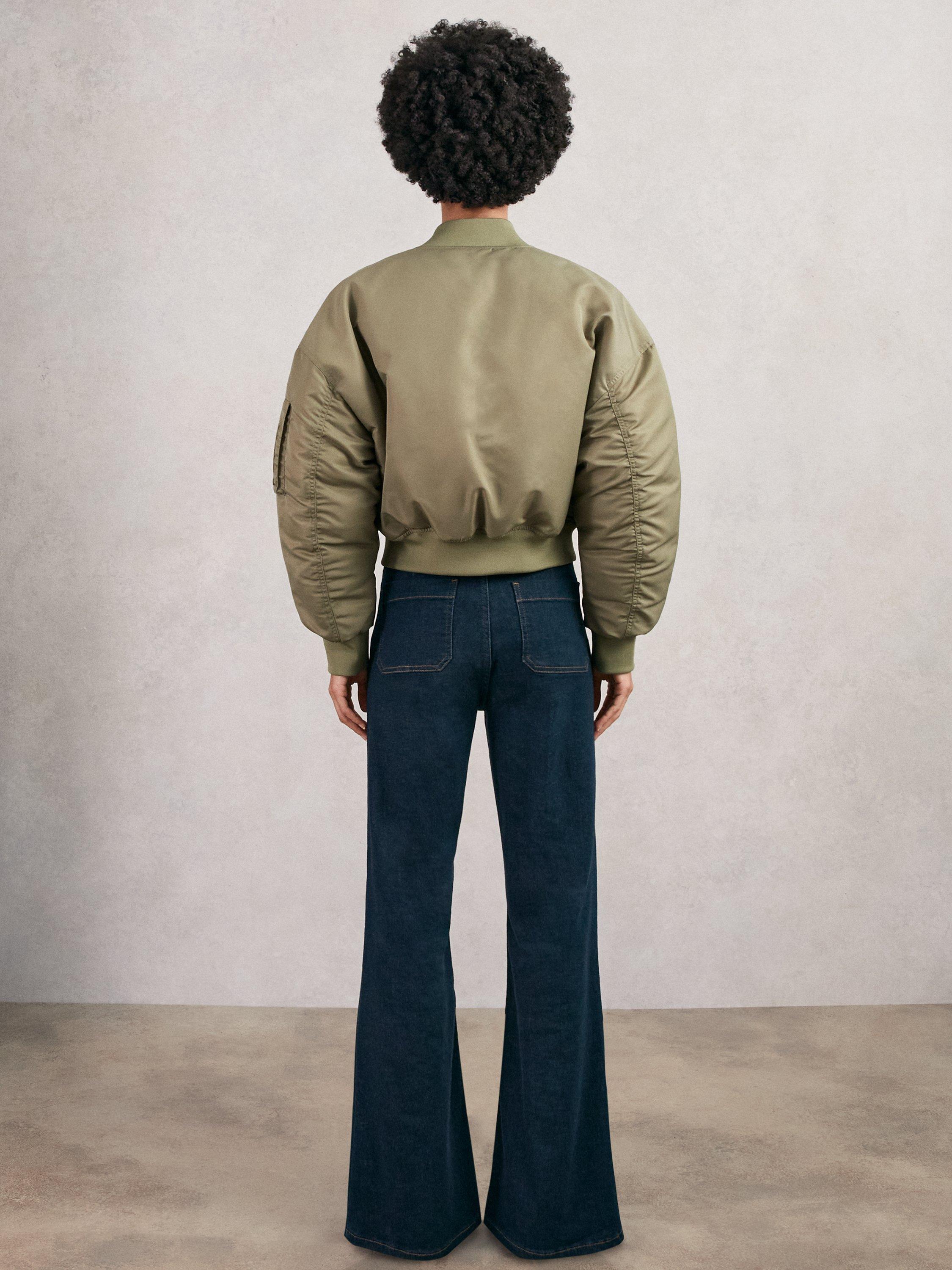 Product image 2 of 5, which shows Reiss Juniper Bomber Jacket, Khaki, 8