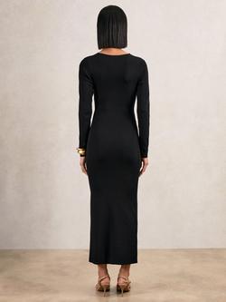 Reiss Sophia Bodycon Midi Dress, Black - view 2, Black