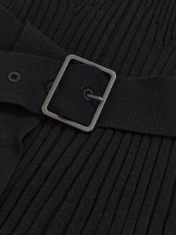 Reiss Vienna Zip Knit Flippy Dress - view 2, Black