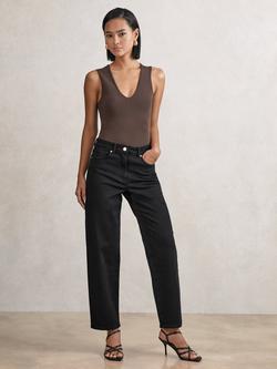 Reiss Selin Straight Jeans, Black, Black