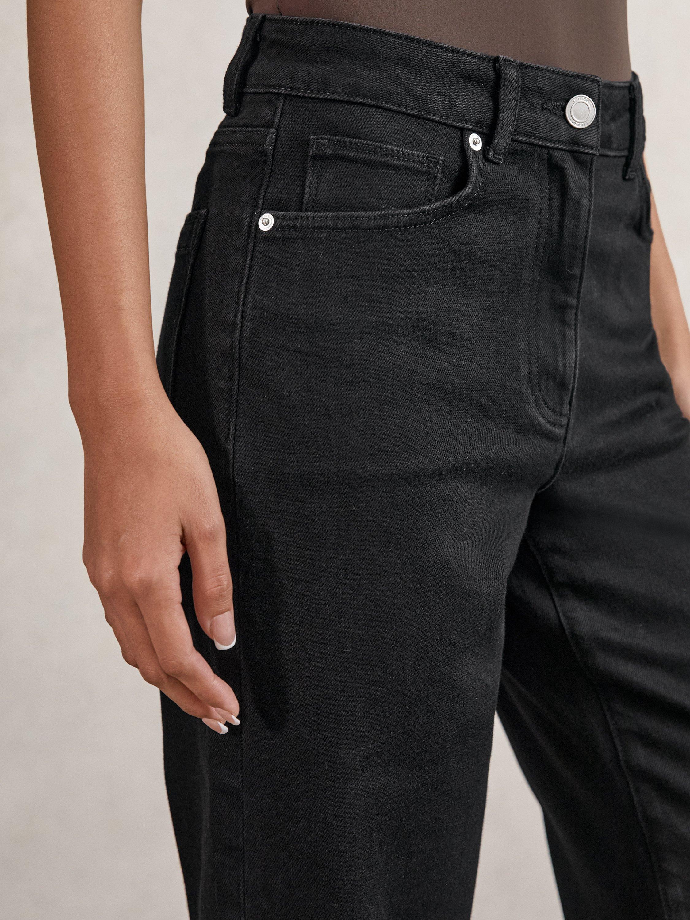 Product image 4 of 5, which shows Reiss Selin Straight Jeans, Black, 34R