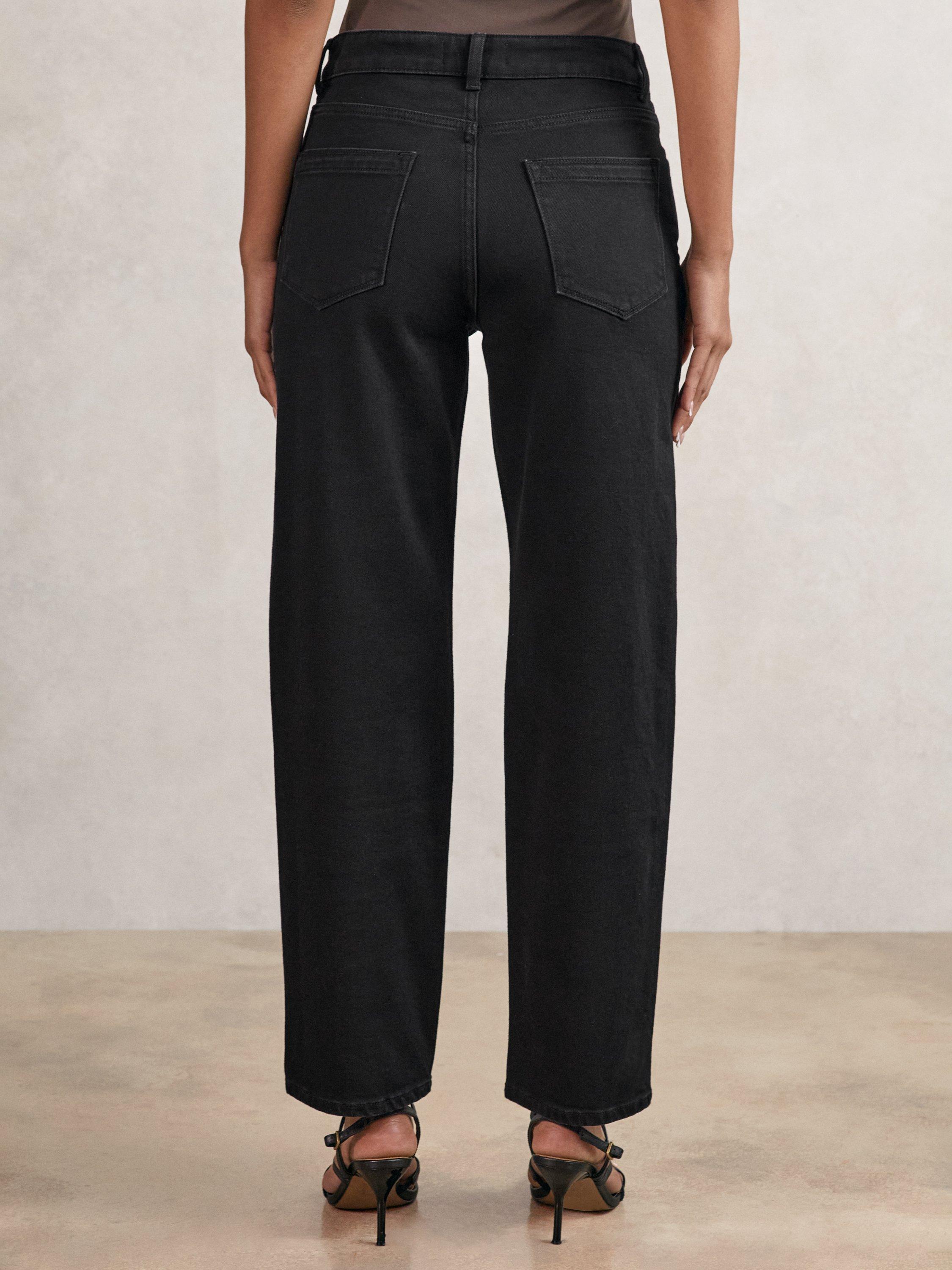 Product image 5 of 5, which shows Reiss Selin Straight Jeans, Black, 34R