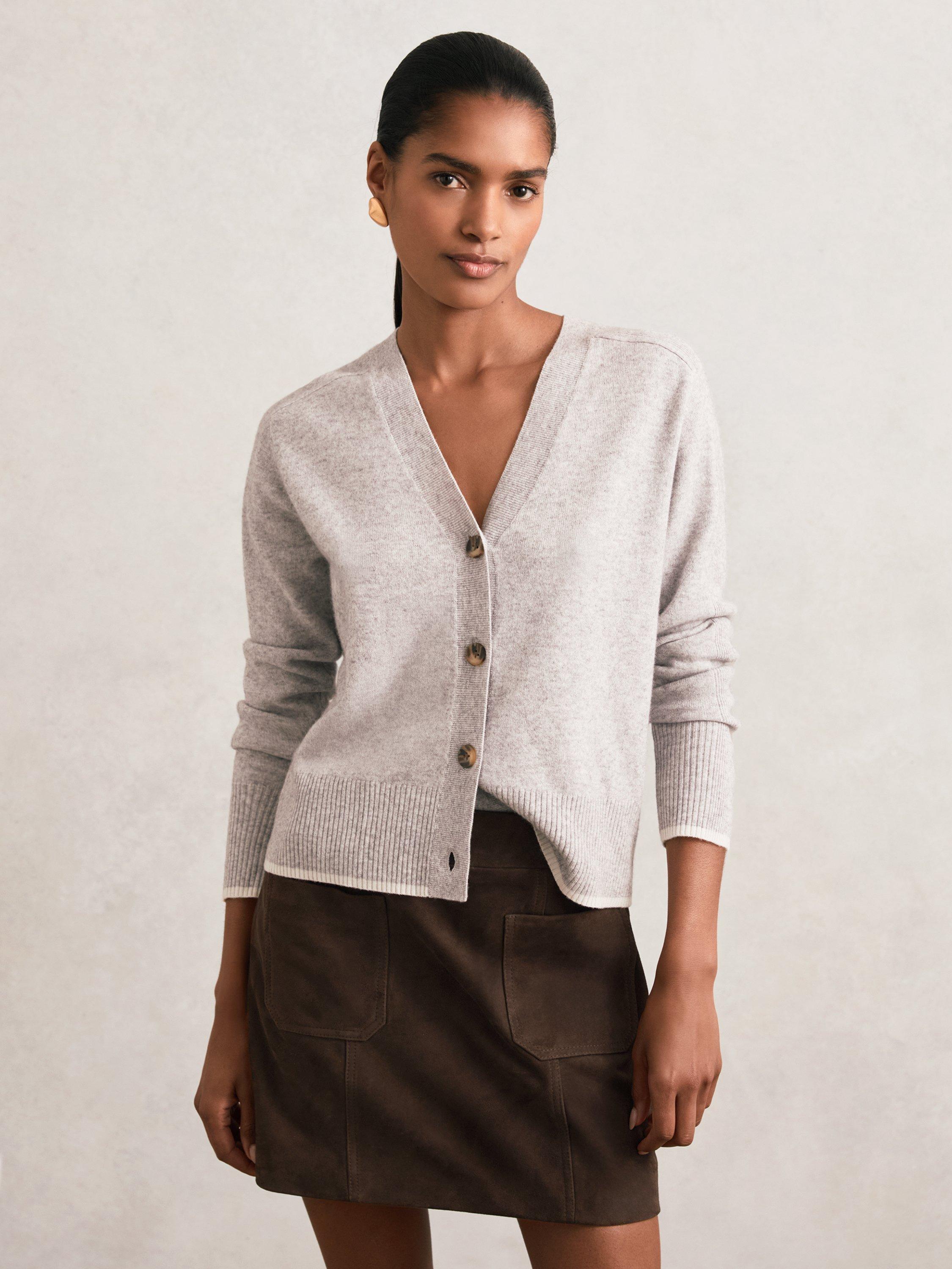 Product image 1 of 5, which shows Reiss Vida Pure Suede Mini Skirt, Chocolate Brown, 6