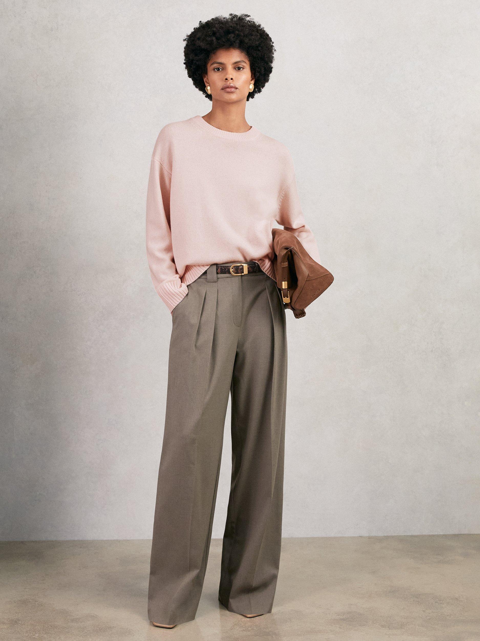 Product image 1 of 5, which shows Reiss Ella Wool Rich Jumper, Pink, XS