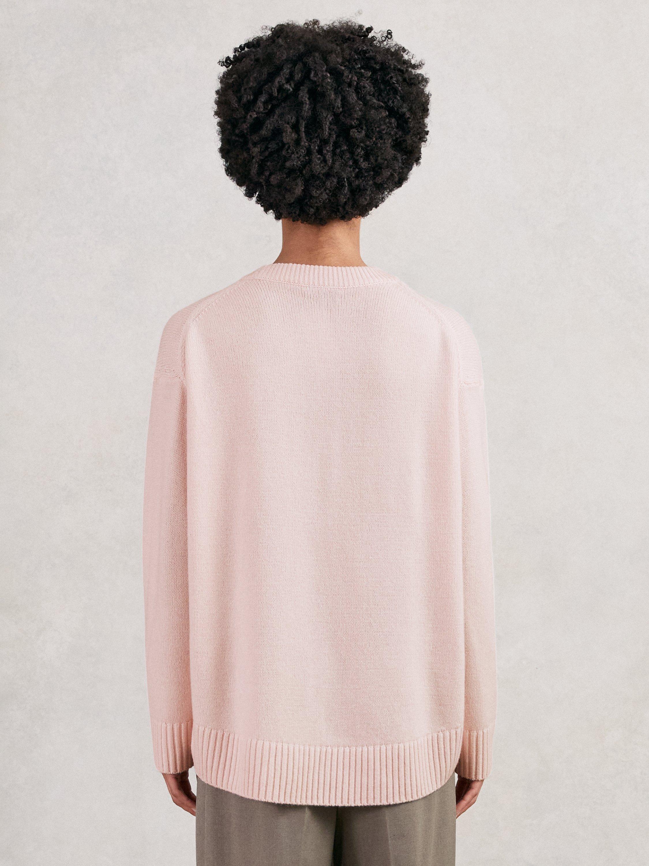 Product image 2 of 5, which shows Reiss Ella Wool Rich Jumper, Pink, XS