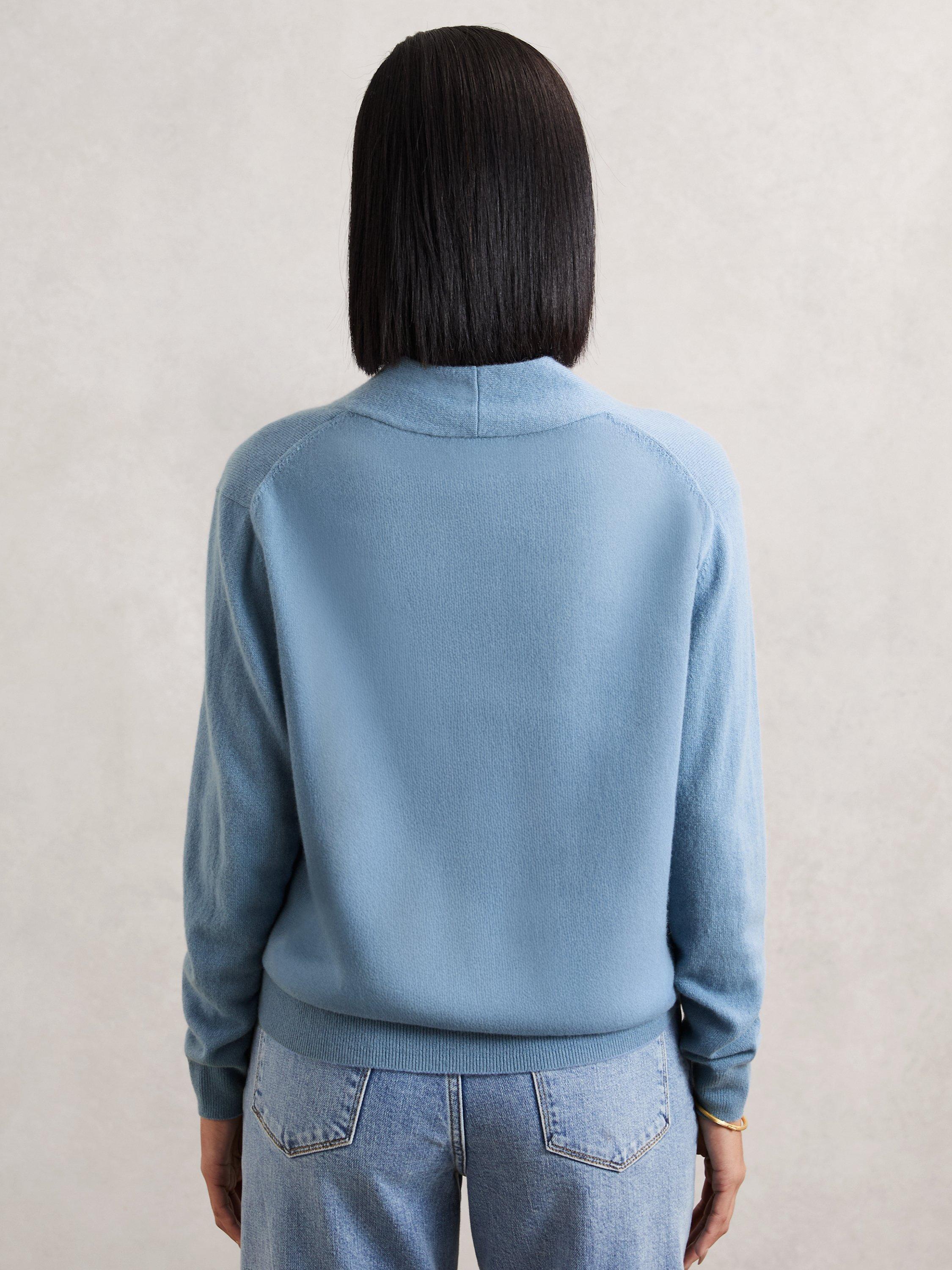 Product image 5 of 5, which shows Reiss Mia Pure Cashmere Jumper, Blue, XS