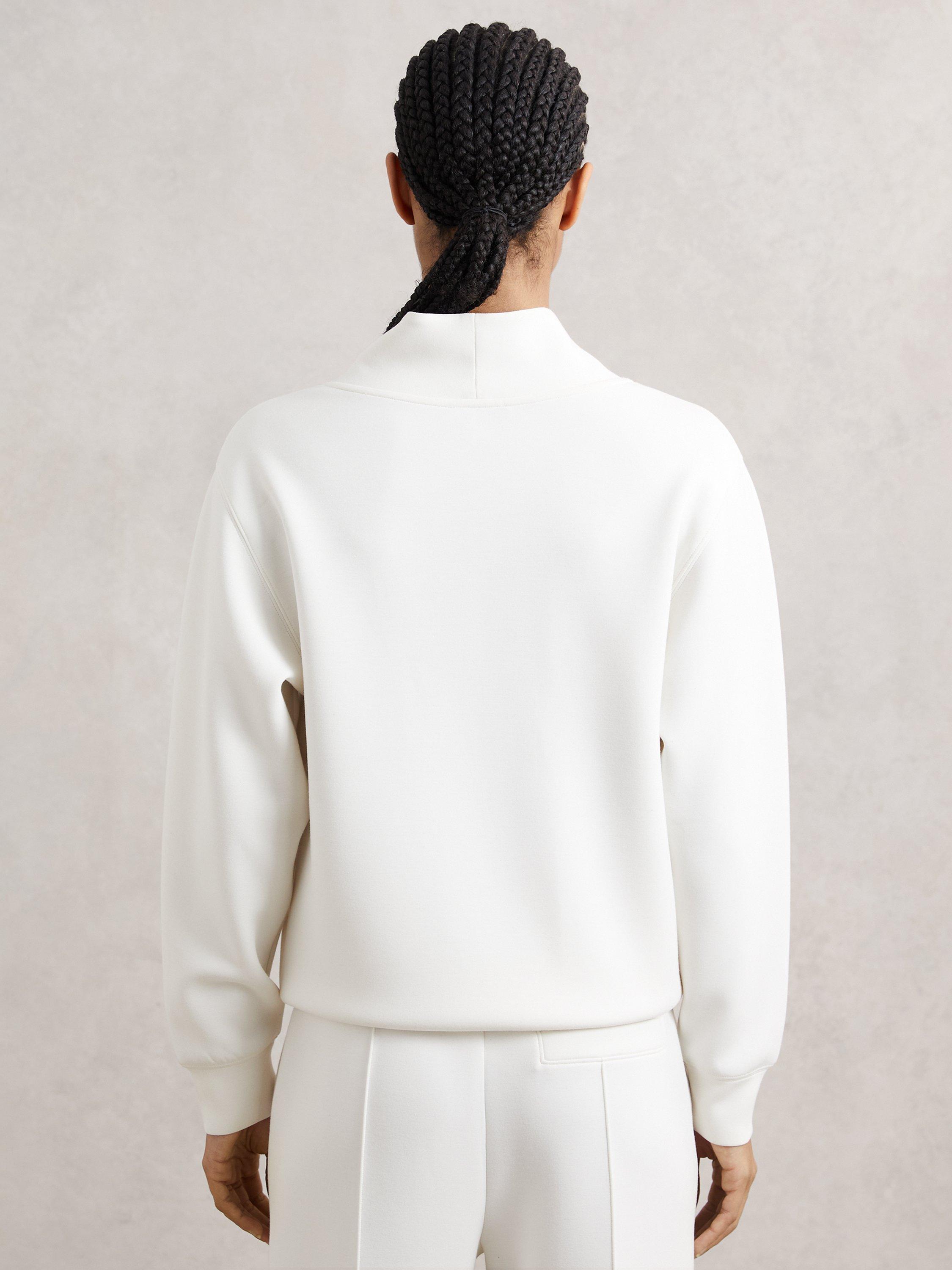 Product image 2 of 5, which shows Reiss Annabel Oversized Long Sleeve Top, Ivory, XS