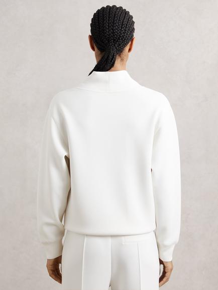 Reiss Annabel Oversized Long Sleeve Top, Ivory - view 2, Ivory