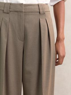 Reiss Poppie Flannel Wide Leg Trousers - view 2, Neutral