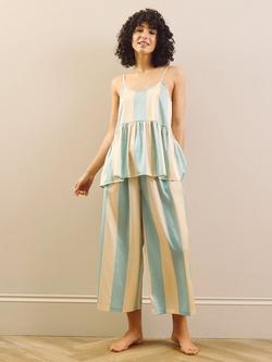 Their Nibs Stripe Satin Cami Cropped Pyjama Set, Pink, Pink