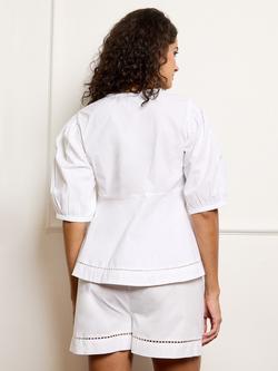 Their Nibs Embroidered Button Down Short Pyjama Set, White - view 2, White