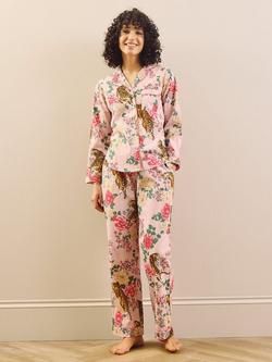 Their Nibs Floral Tiger Button Down Long Pyjama Set, Pink, Pink