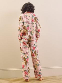 Their Nibs Floral Tiger Button Down Long Pyjama Set, Pink - view 2, Pink