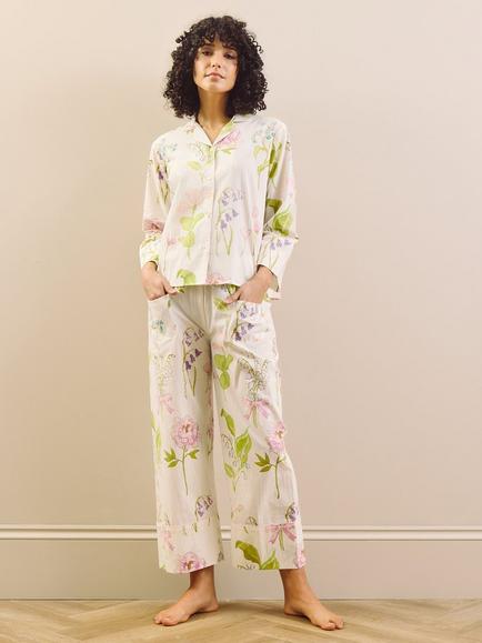 Their Nibs Lily Button Down Long Pyjama Set, White, White