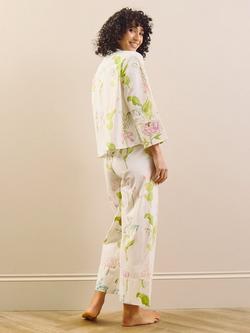 Their Nibs Lily Button Down Long Pyjama Set, White - view 2, White