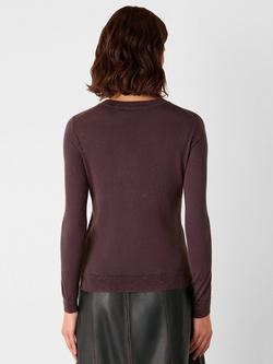 Whistles Annie Sparkle Long Sleeve Top containing LENZING™ ECOVERO™ Viscose - view 2, Chocolate