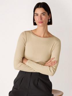 Whistles Sparkle Rib Jersey Top, Silver, Silver