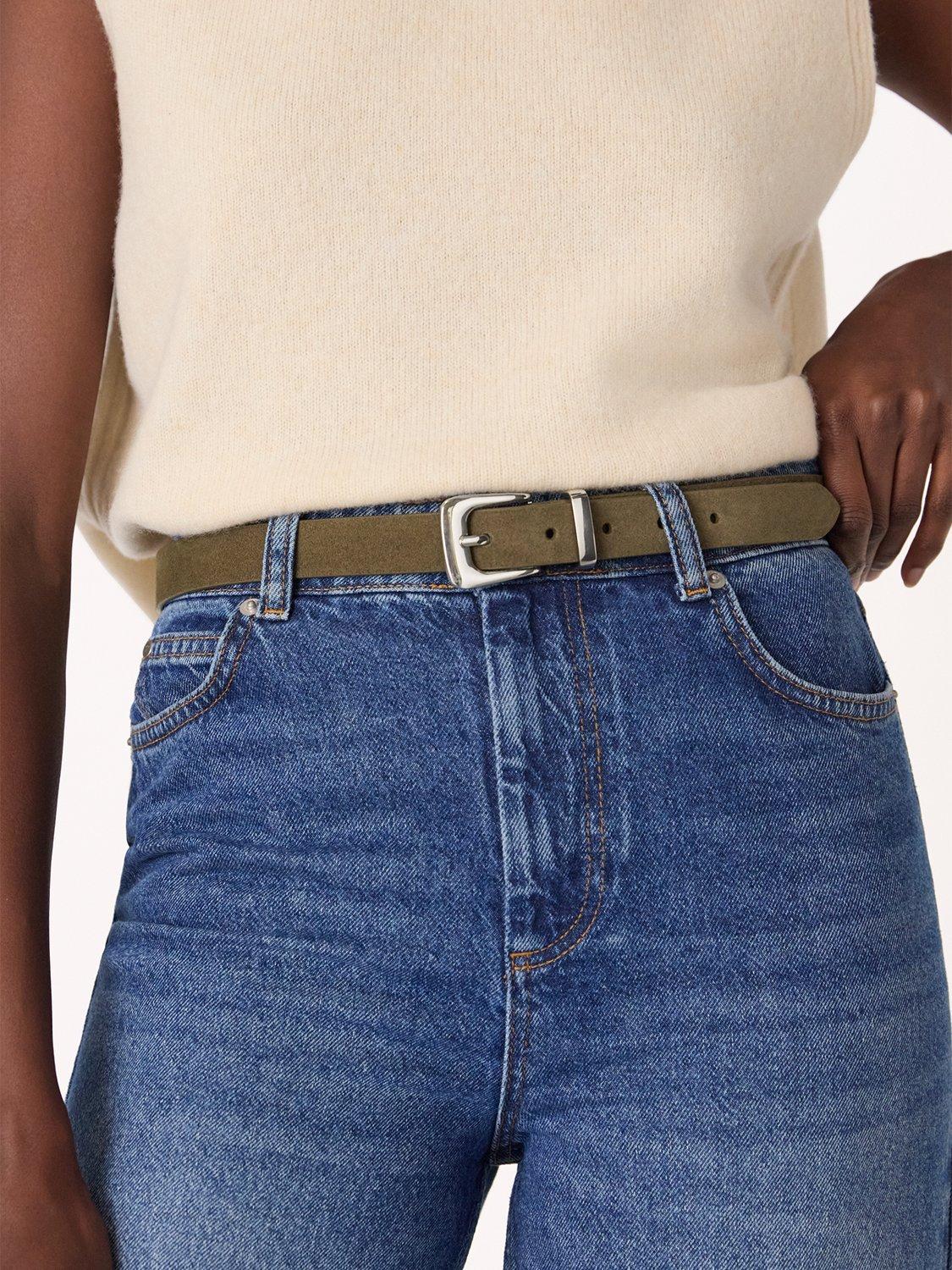 Product image 2 of 3, which shows Forever New Metal Keeper Belt , Olive, S