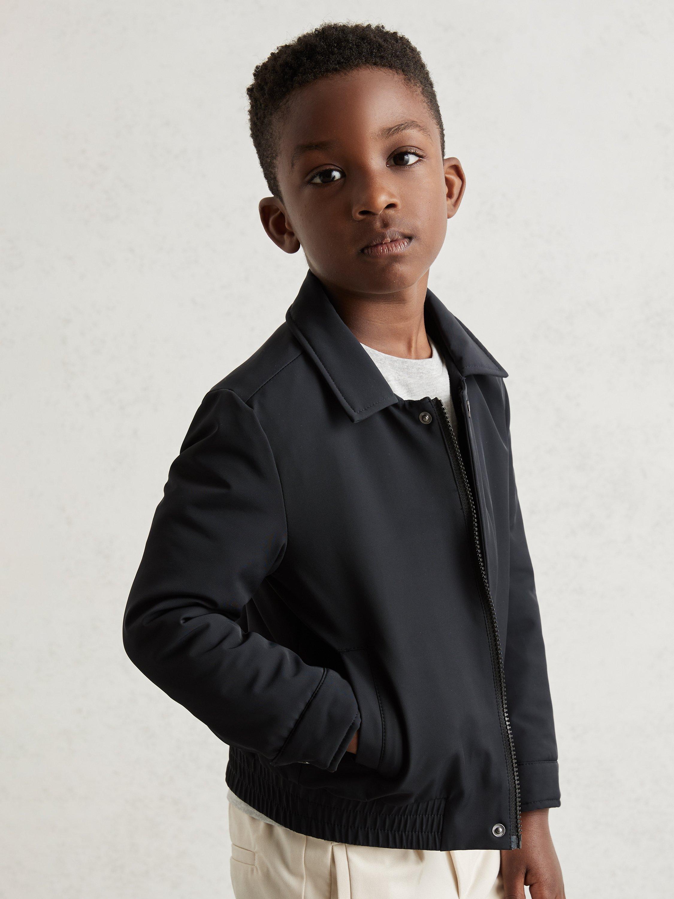 Product image 3 of 4, which shows Reiss Kids' Cologne Harrington Jacket, Navy, 5-6 years