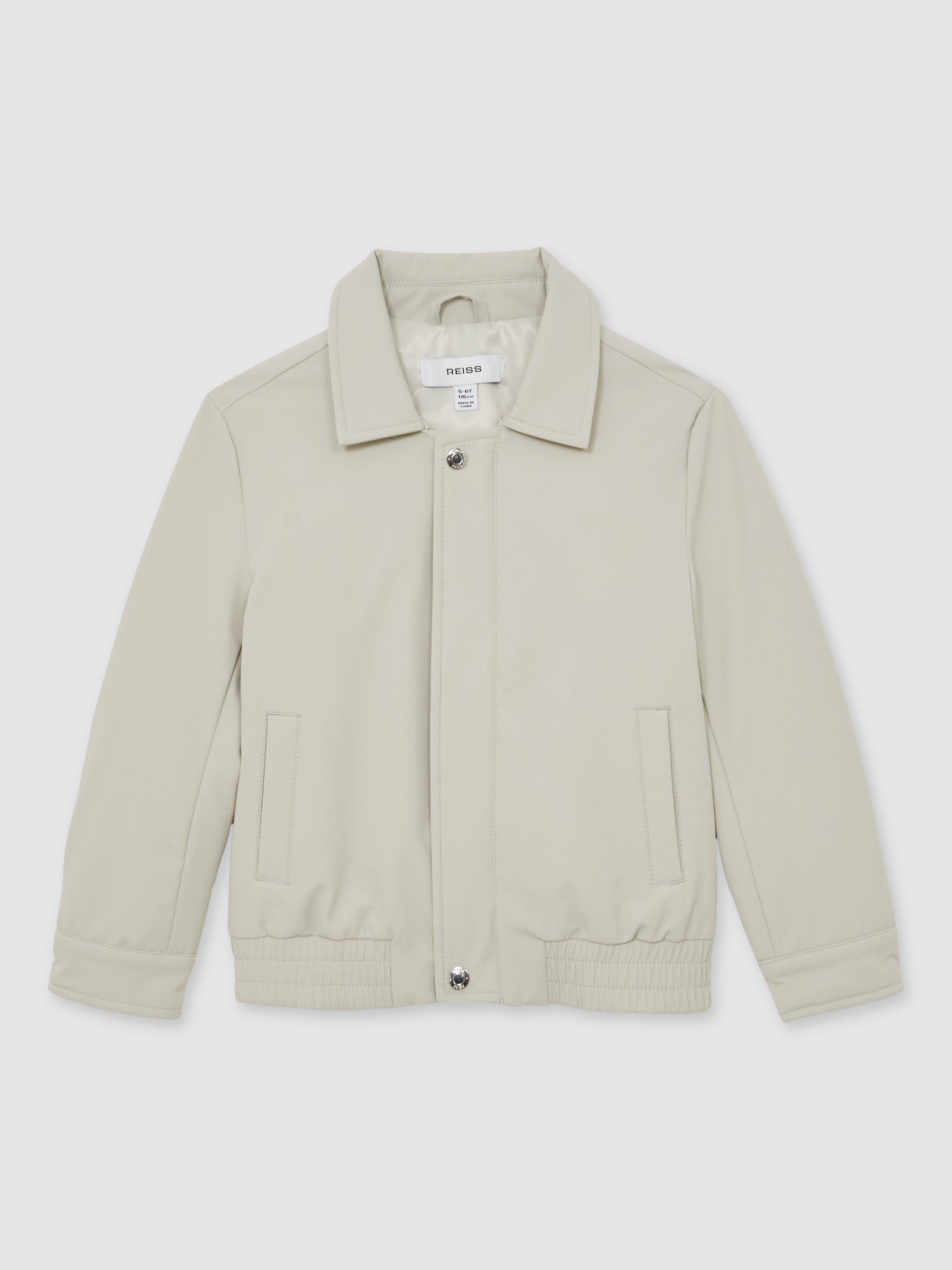 Product image 1 of 4, which shows Reiss Kids' Cologne Harrington Jacket, Stone, 3-4 years