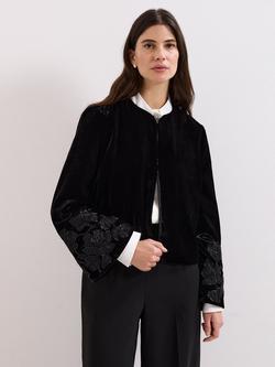 Phase Eight Eloise Velvet Jacket, Black, Black