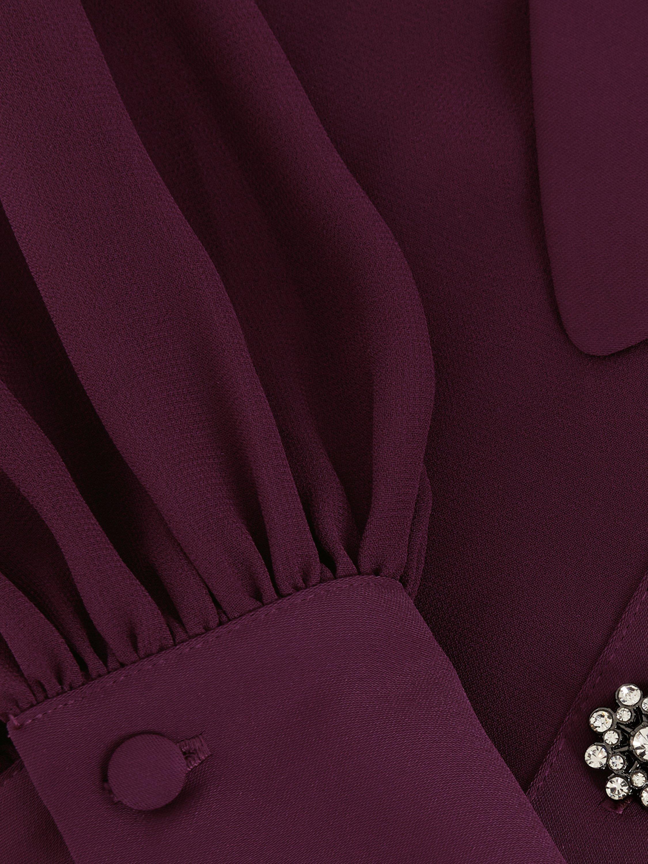 Product image 6 of 9, which shows Phase Eight Petite Emily Tailored Jumpsuit, Burgundy, 12