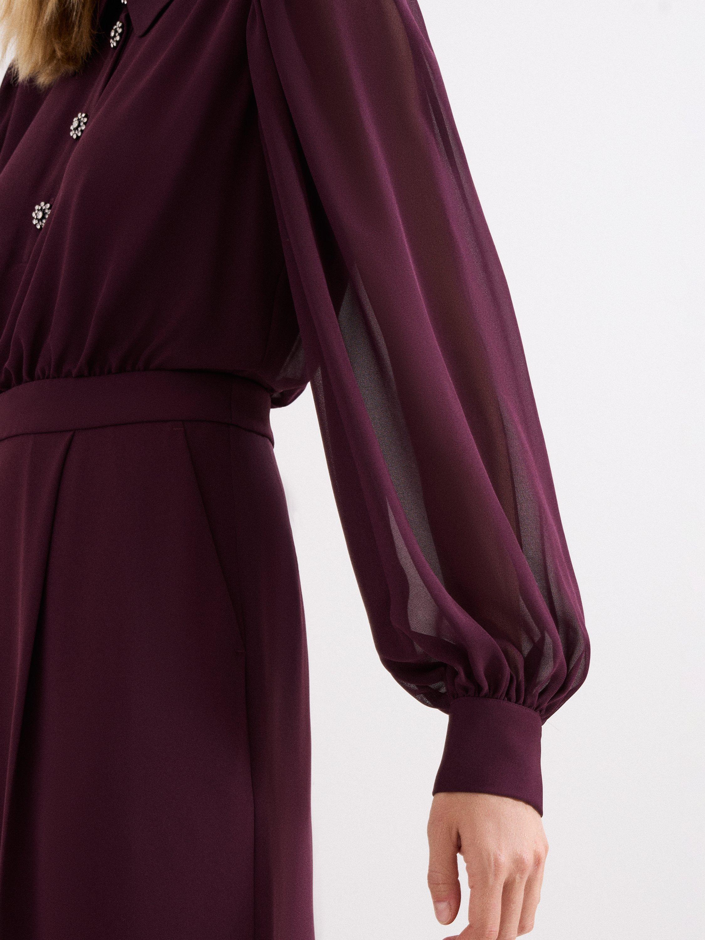 Product image 8 of 9, which shows Phase Eight Petite Emily Tailored Jumpsuit, Burgundy, 12