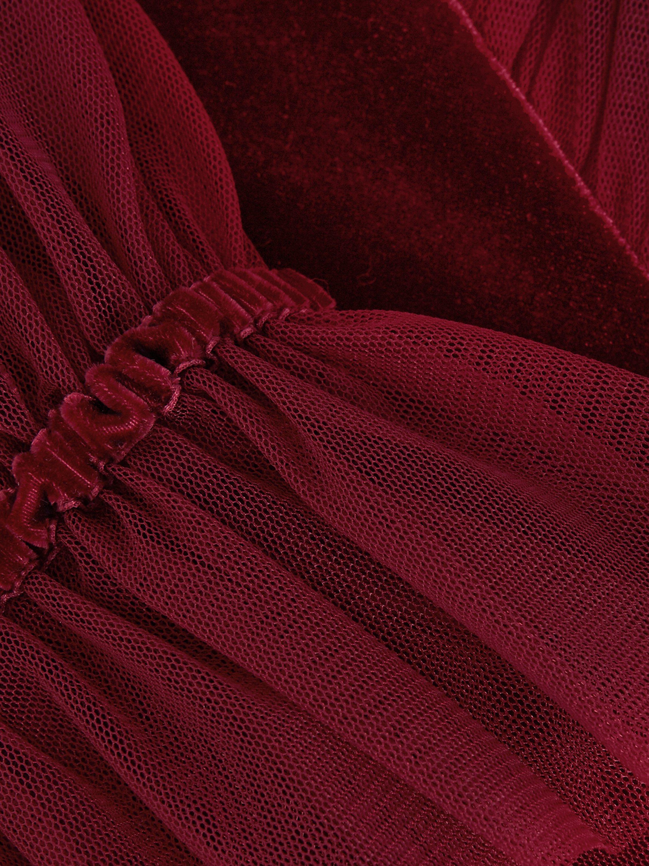 Product image 6 of 8, which shows Phase Eight Cindy Velvet Blouse, Burgundy, 8