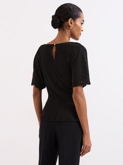 Phase Eight Martha Draped Top, Black Gold - view 2, Black Gold