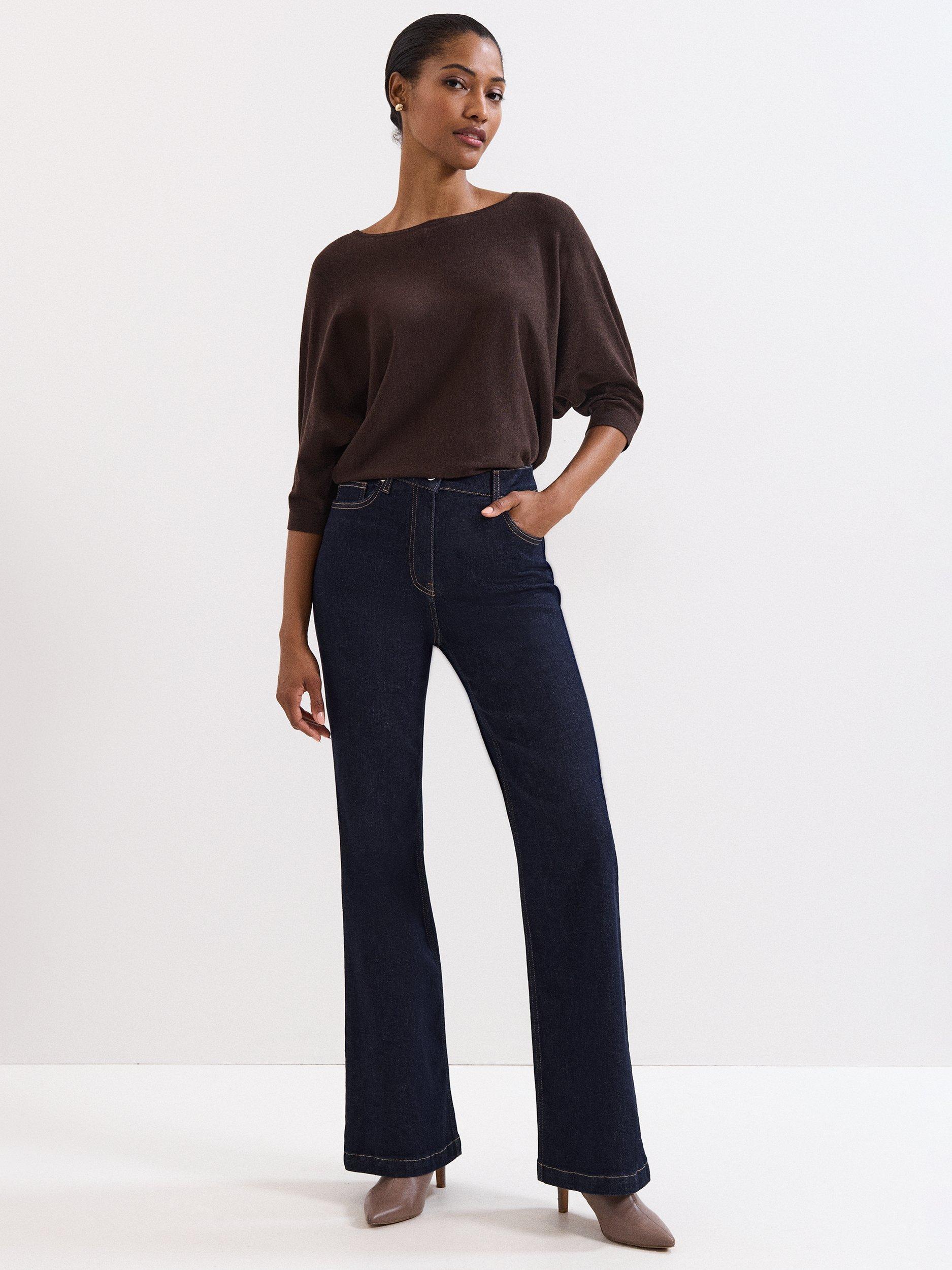 Product image 3 of 9, which shows Phase Eight Cristine Knit Jumper, Brown, XS