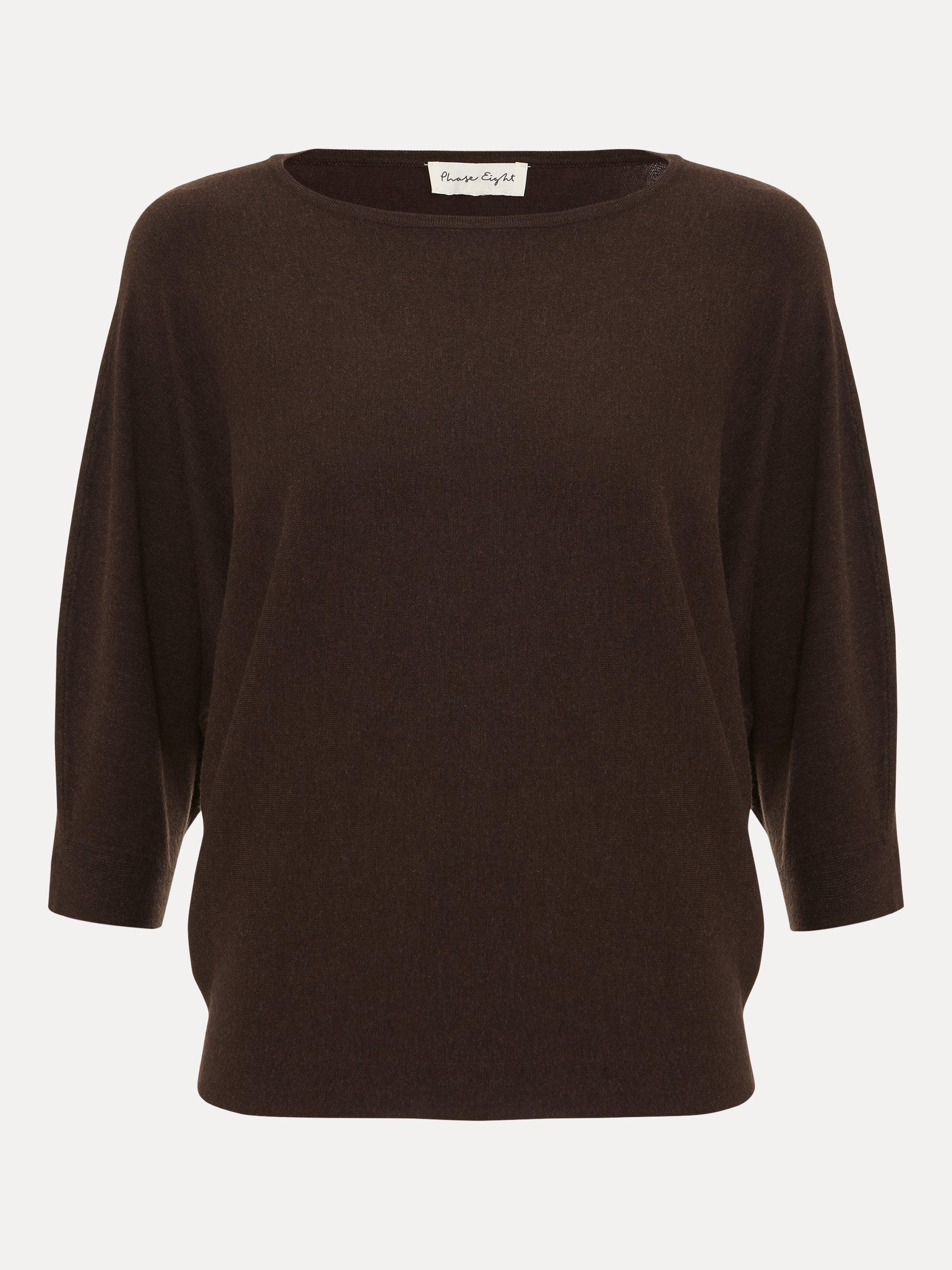 Product image 5 of 9, which shows Phase Eight Cristine Knit Jumper, Brown, XS