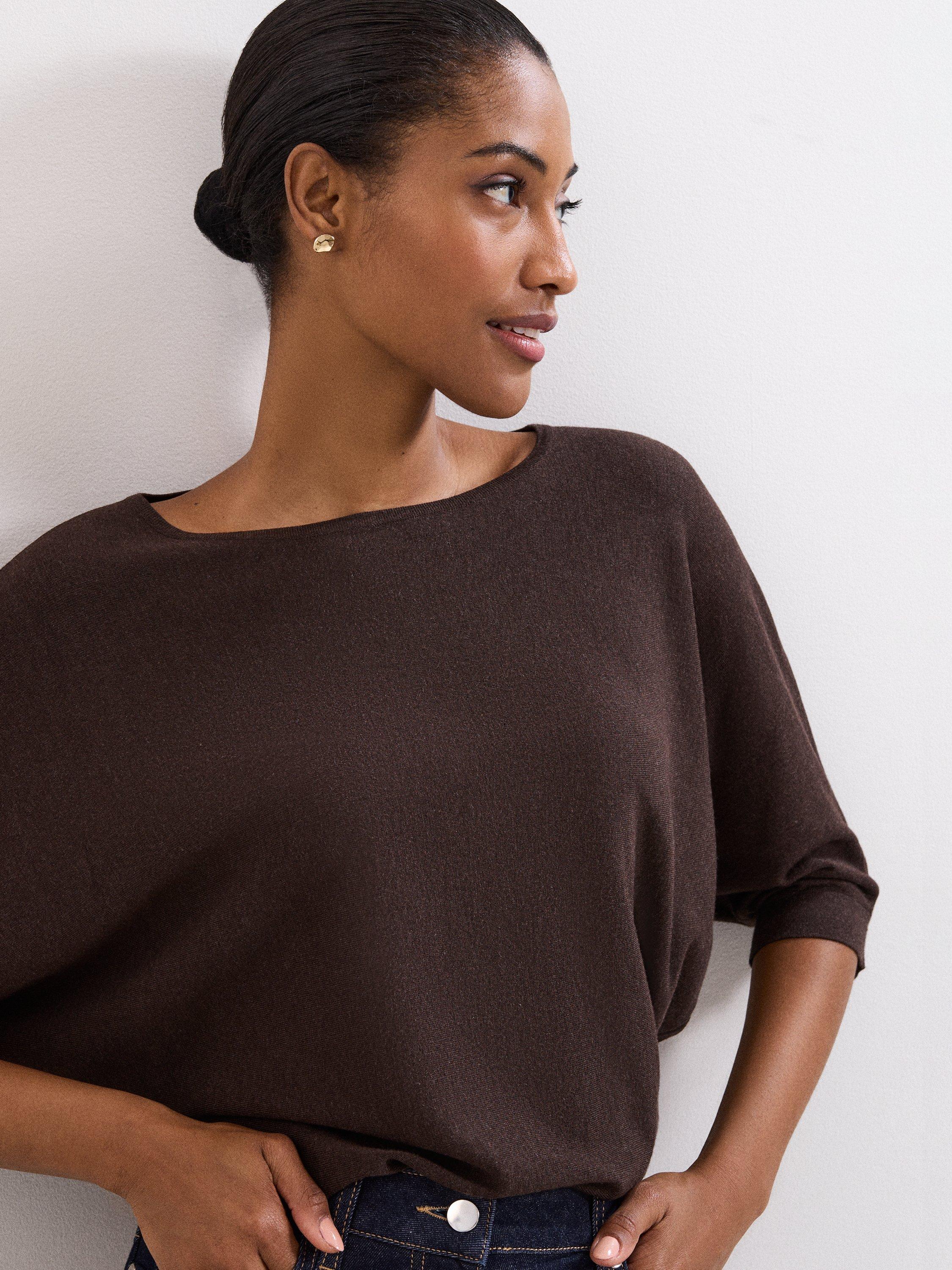 Product image 7 of 9, which shows Phase Eight Cristine Knit Jumper, Brown, XS