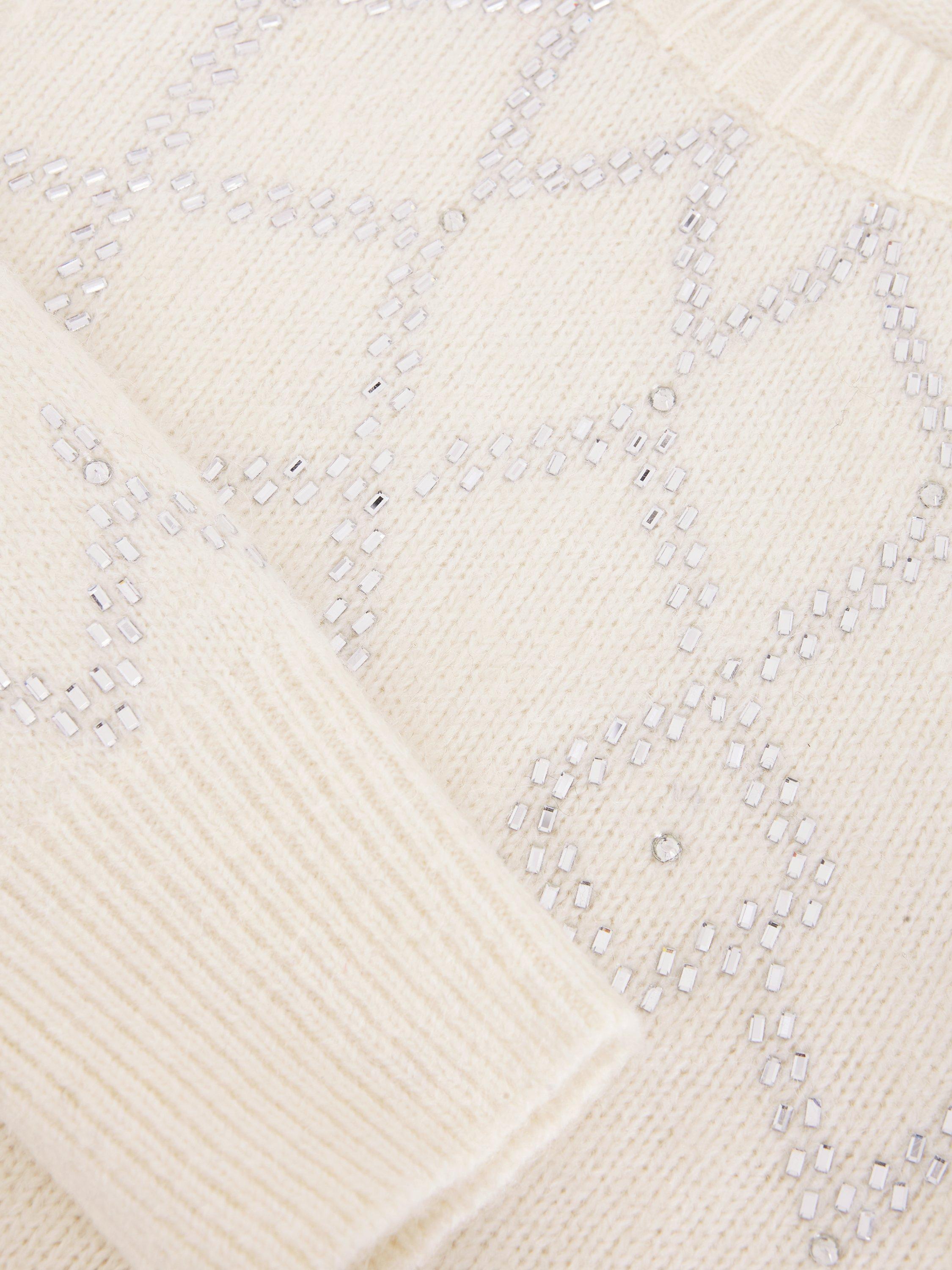 Product image 6 of 7, which shows Phase Eight Petite Abigail Sequin Jumper, Winter White, M