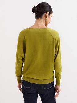 Phase Eight Senita Knit V-Neck Jumper containing LENZING™ ECOVERO™ Viscos - view 2, Green