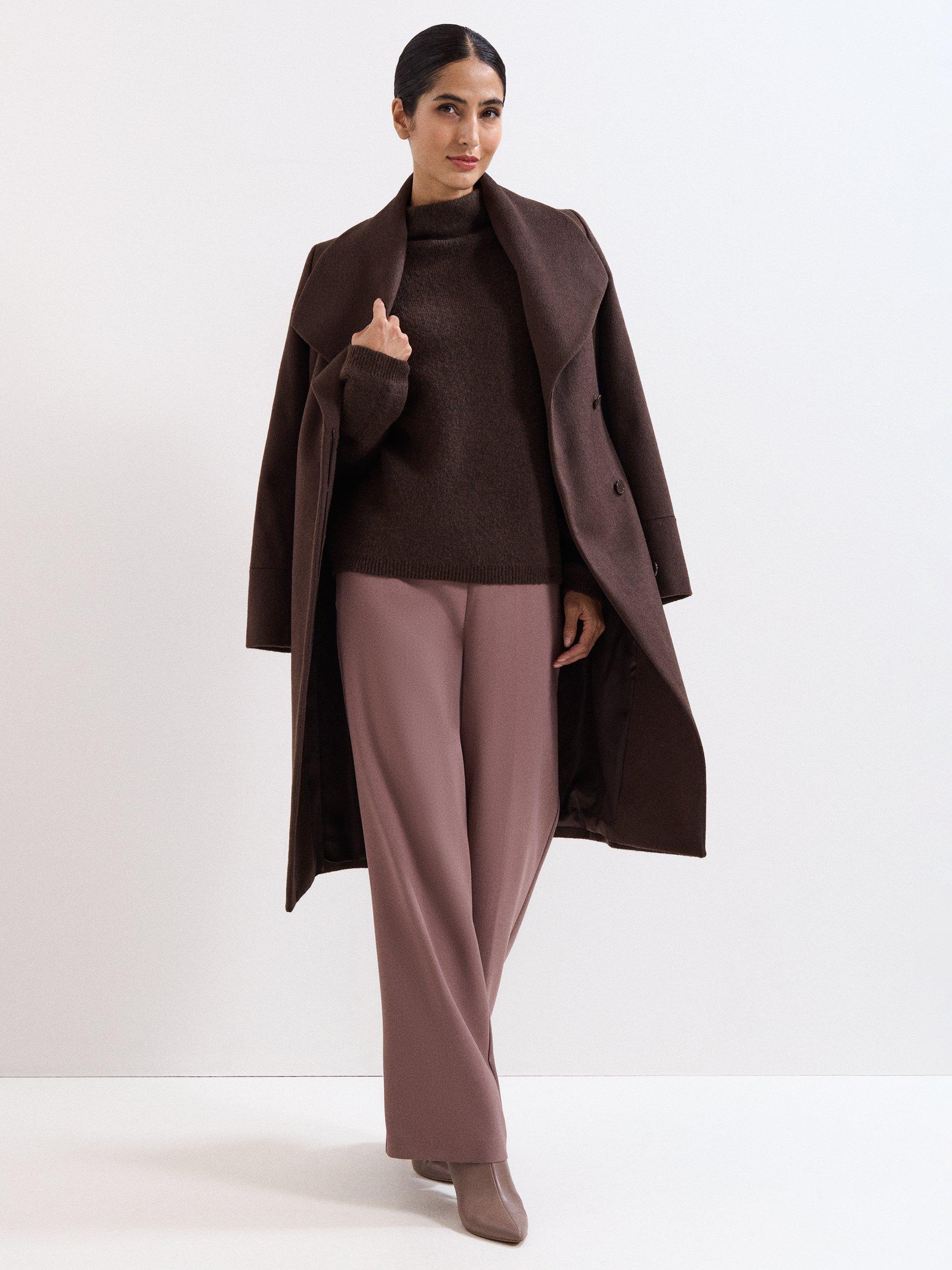 Product image 9 of 9, which shows Phase Eight Zoe High Neck Jumper, Brown, XS