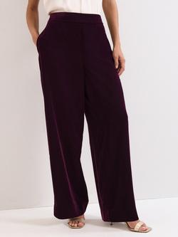 Phase Eight Valentina Velvet Trousers, Purple, Purple