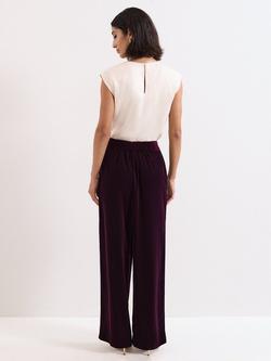 Phase Eight Valentina Velvet Trousers, Purple - view 2, Purple