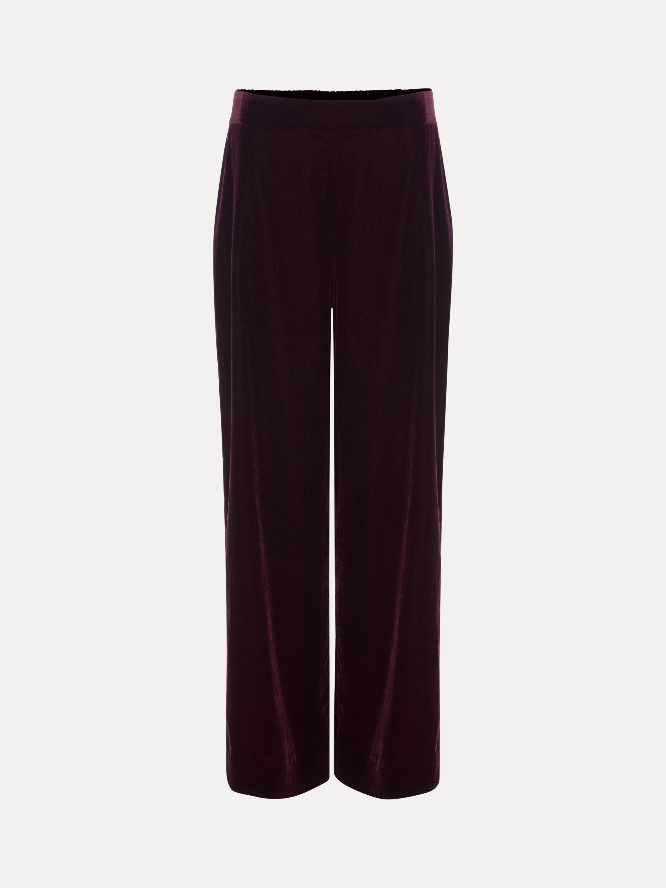 Product image 5 of 7, which shows Phase Eight Valentina Velvet Trousers, Purple, 8