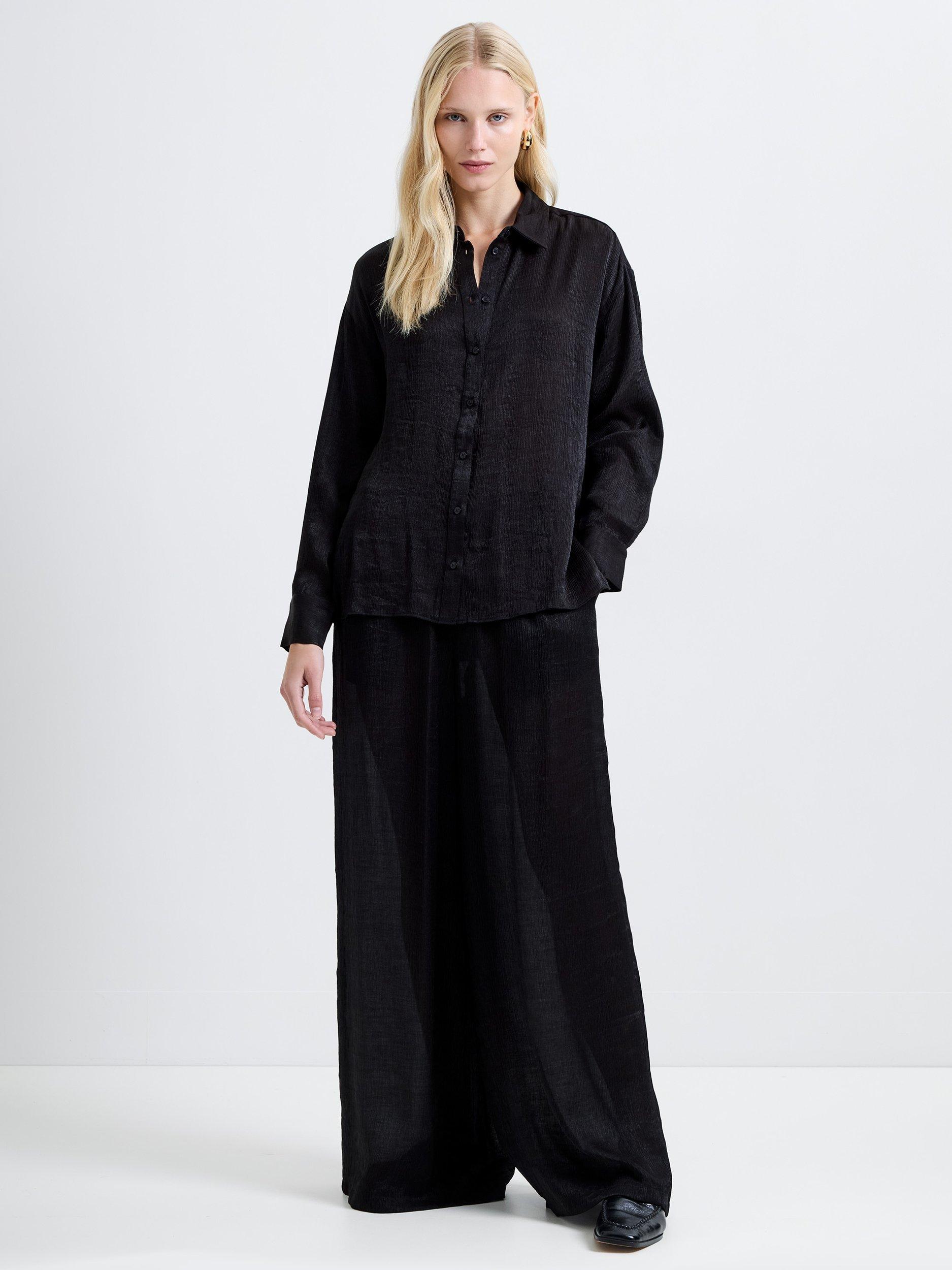 Product image 5 of 5, which shows French Connection Terry Jacquard Shirt, Black, XS